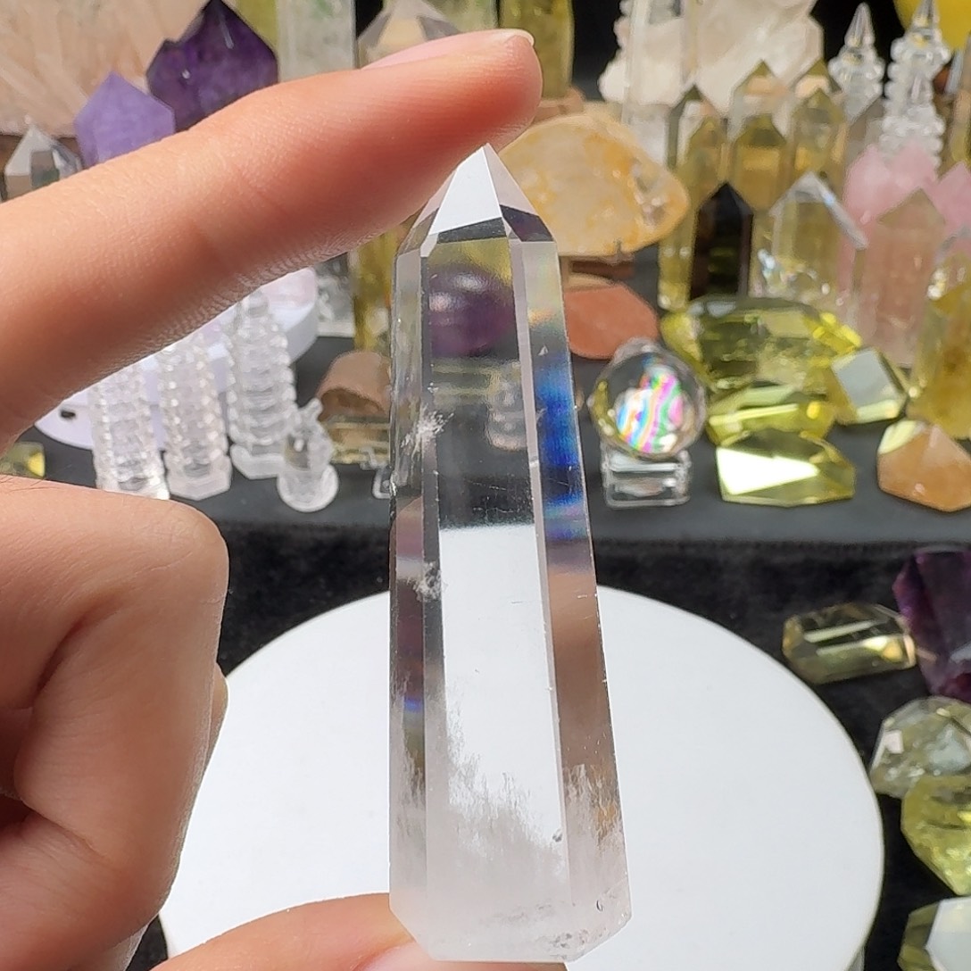 未镶嵌水晶珠宝半成品白水晶蓝针