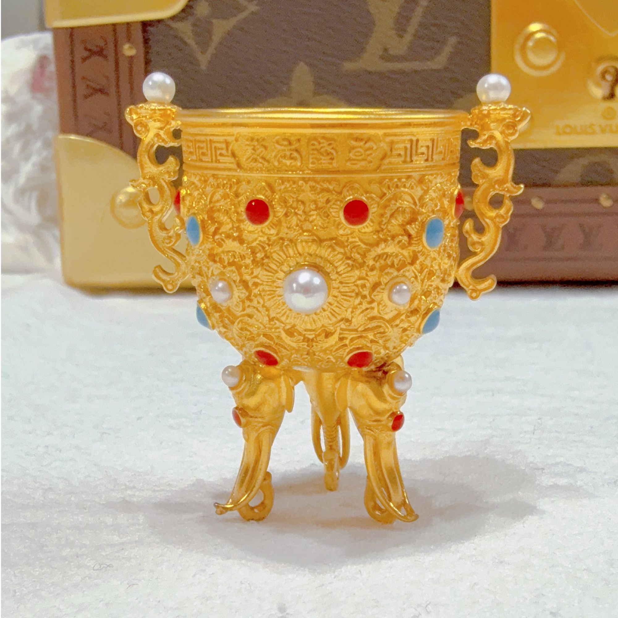 【苏妮法】足金999 金瓯永固杯古法珐琅中华传承系列中式风