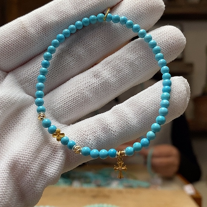 绿松石珠宝奇石18K金镶嵌