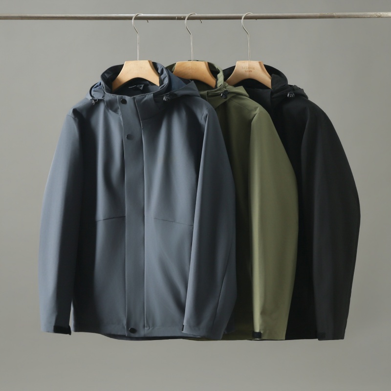 HS878剪标可拆卸内胆可拆帽保暖舒适三防简约平整易打理面料夹克