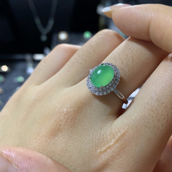 翡翠银S925镶嵌戒指