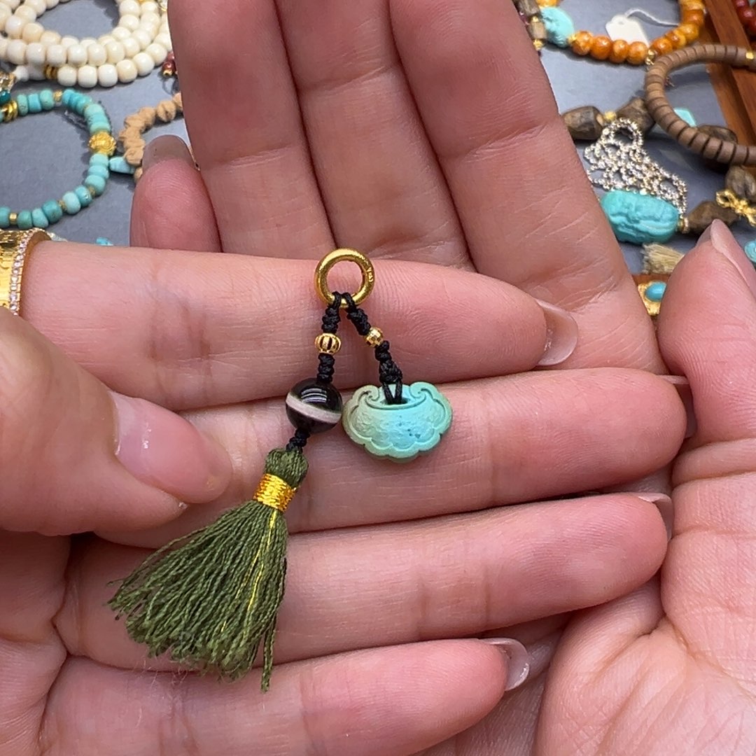 绿松石18K金镶嵌配件配件