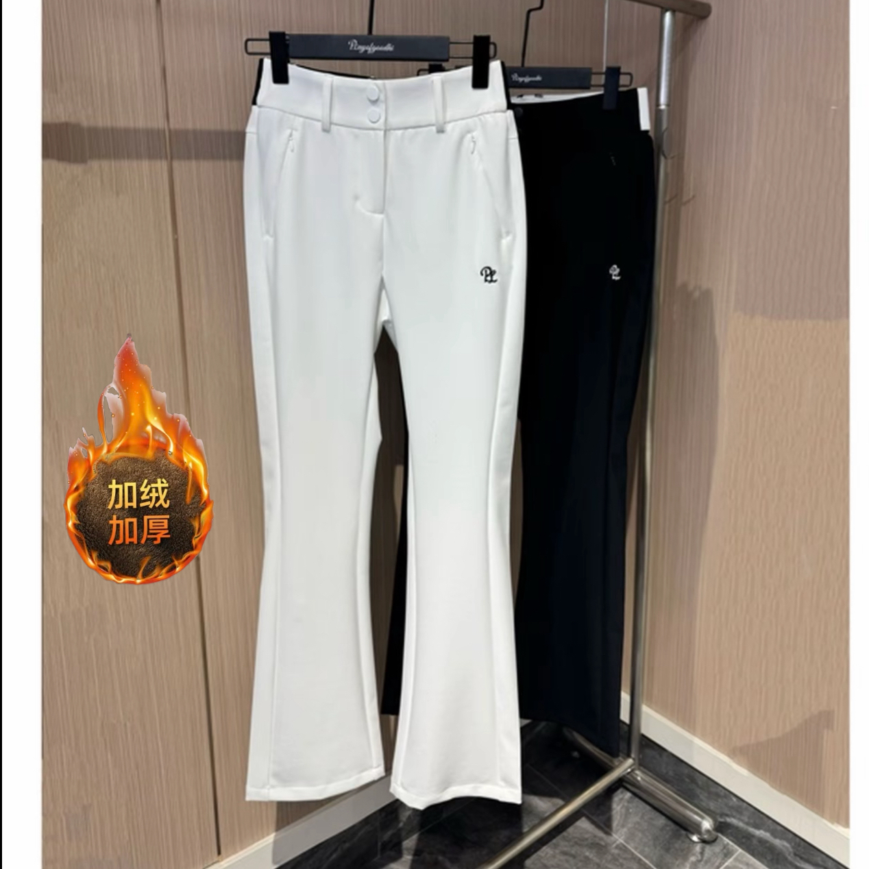 高尔夫服装女秋冬速干透气高腰高尔夫女裤显瘦弹力运动微喇长裤女