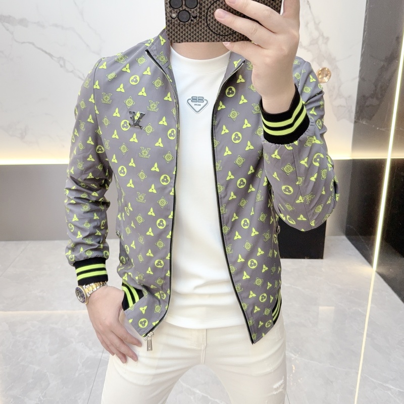 度尚-秋季新款欧洲站男士轻奢立领拼色时尚潮牌休闲夹克外套潮流