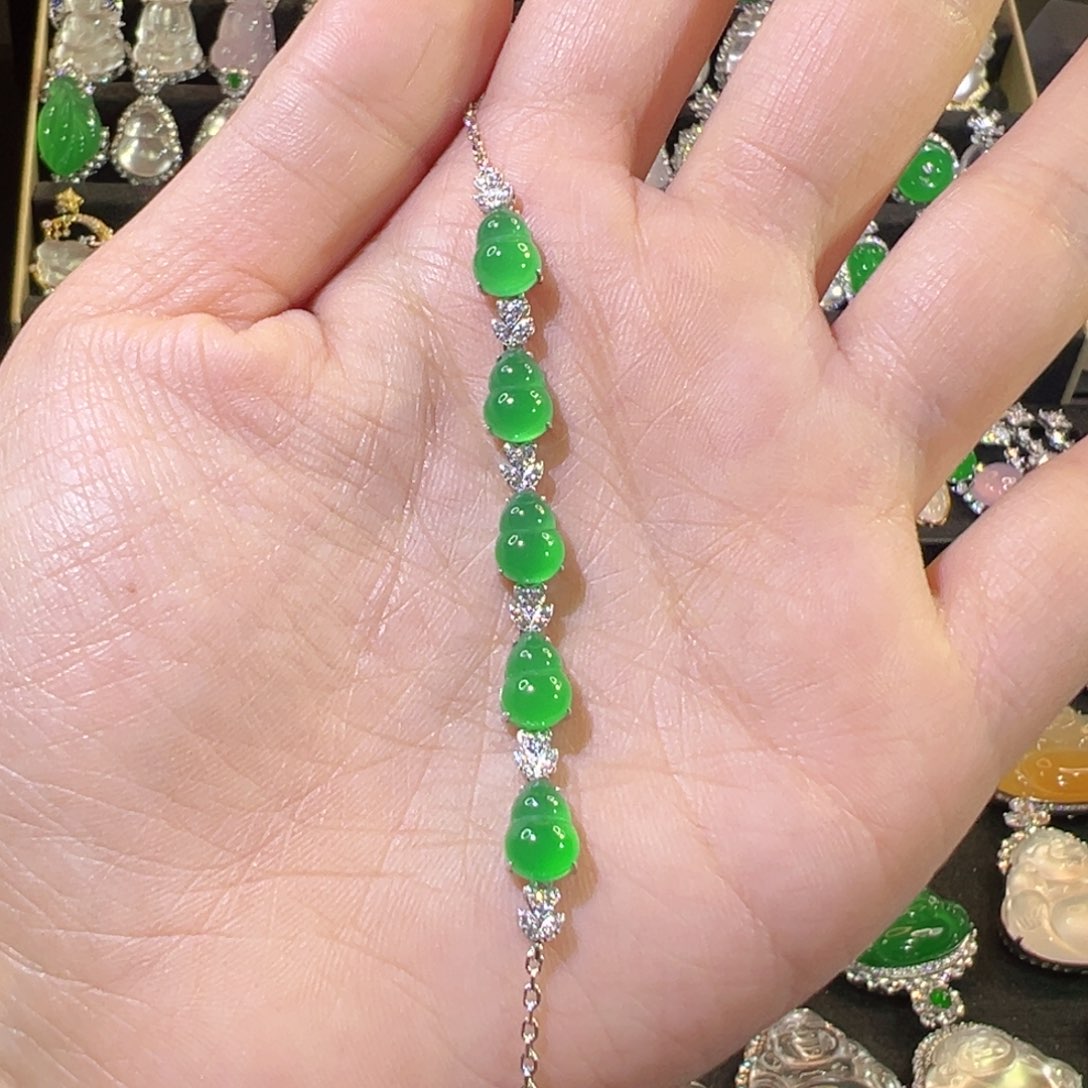 【闪购商品】玛瑙/玉髓手链银S925镶嵌向*葵