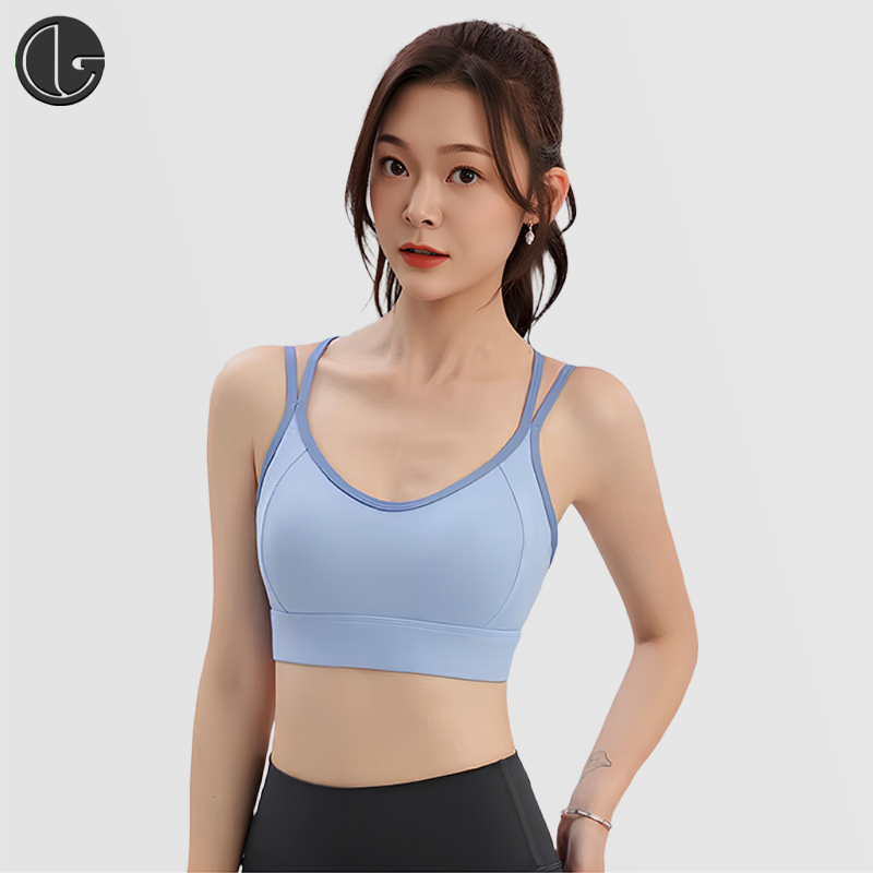 美背运动内衣女高强度瑜伽美背防震聚拢一体背心跑步上衣健身服