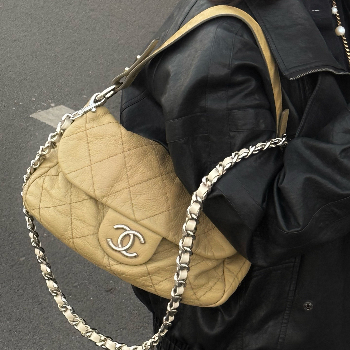 95新 Chanel/香奈儿 Chanel牛皮翻盖机场