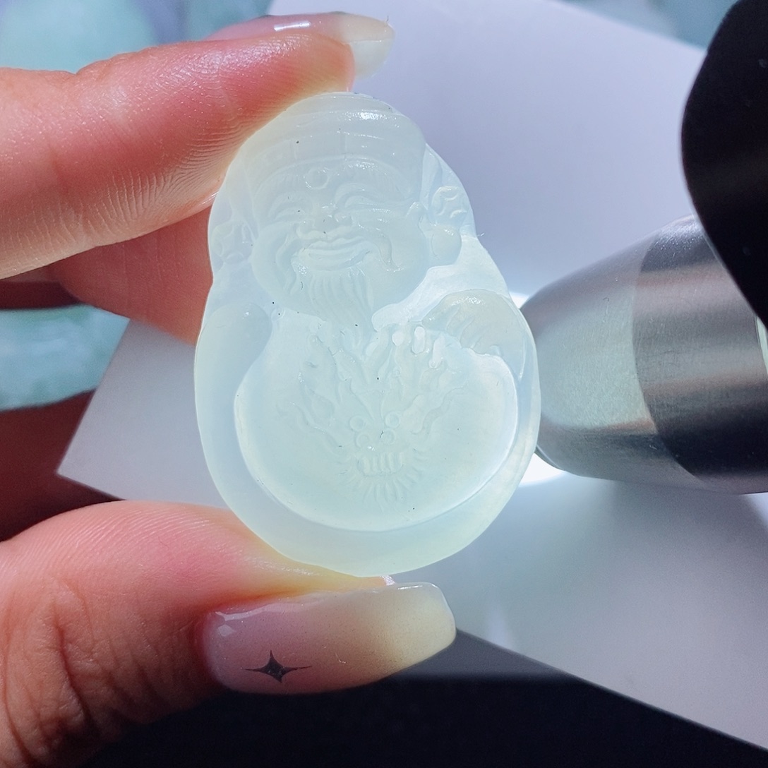 定制翡翠未镶嵌毛货付款后确认抛光