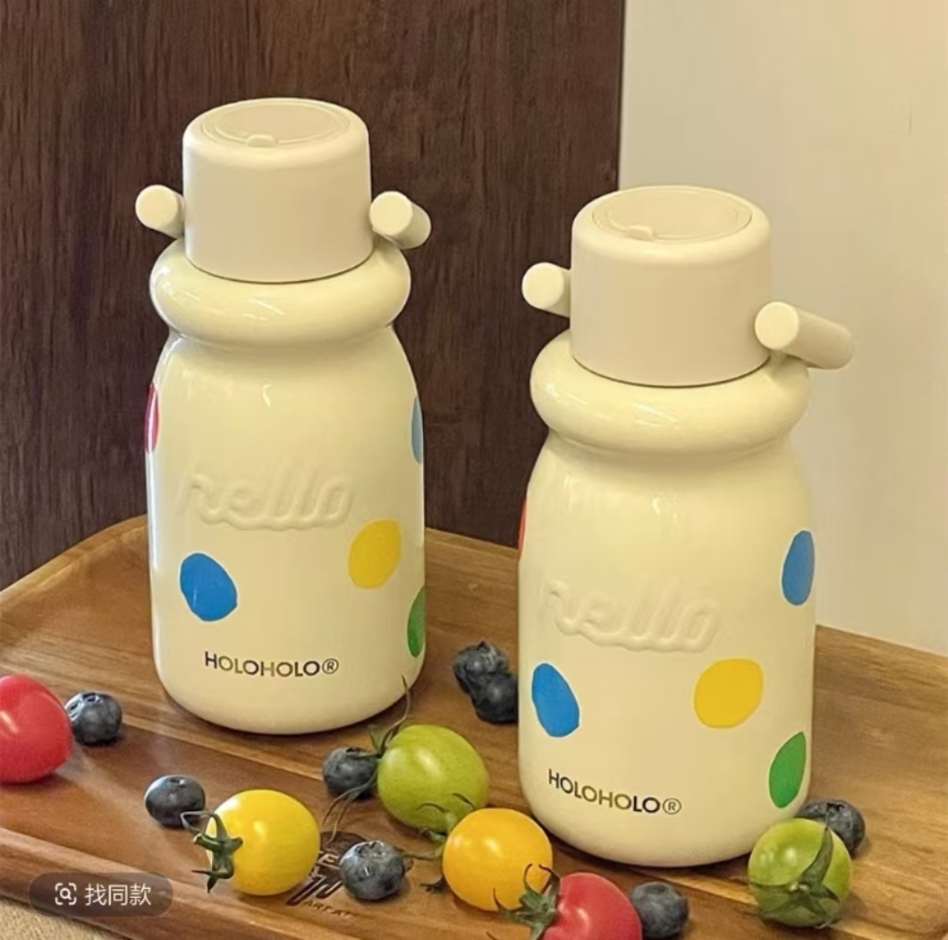 holo 420ML小奶杯子新款随行咖啡保温杯女高颜值便携不锈钢半