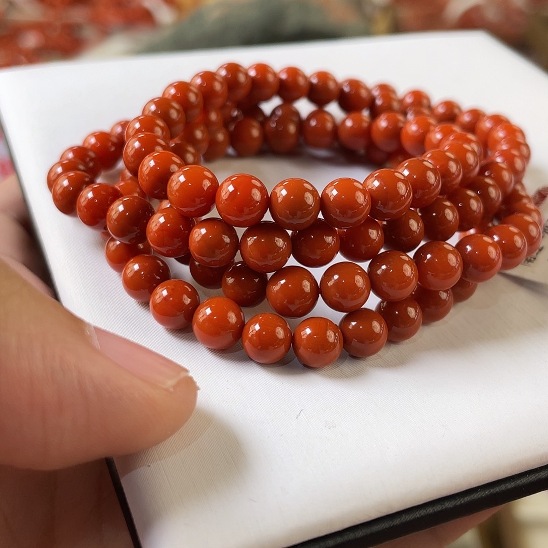南红玛瑙未镶嵌手链6mm+
