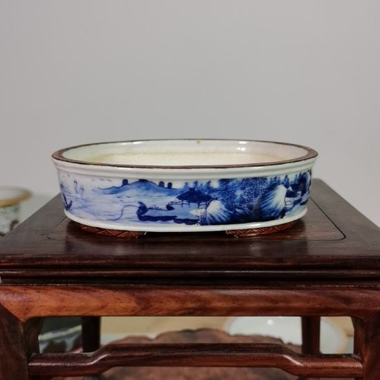 天***噢陶手工手绘大德堂釉盆