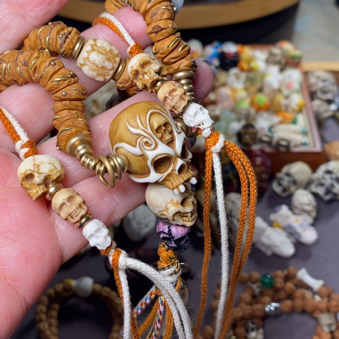 *****菩提籽类骷髅三通配饰