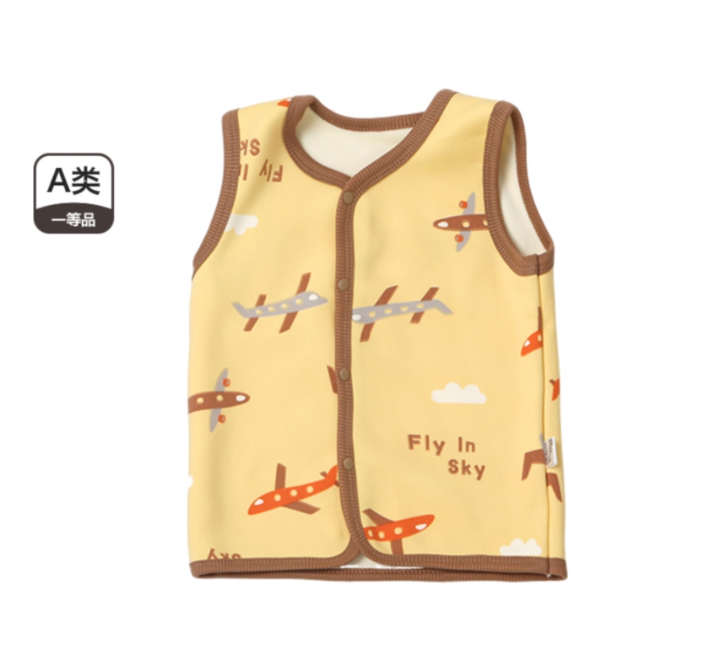 婴幼儿婴儿保暖马甲牛奶丝加绒衣服马甲