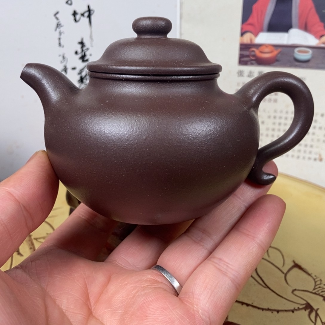 紫砂茶壶180深井老紫泥