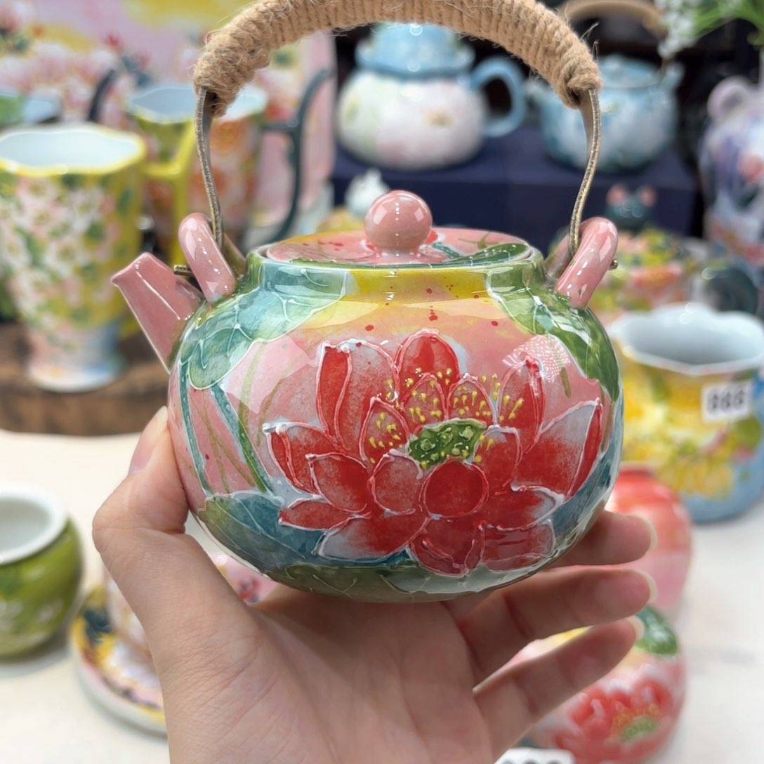 景德镇手绘高温釉下彩陶瓷茶具