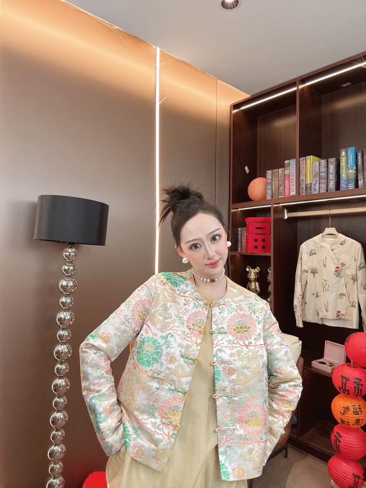 【沐木家】“彩龙戏莲”春夏新款织锦云锦龙纹女士高端外套16208-3