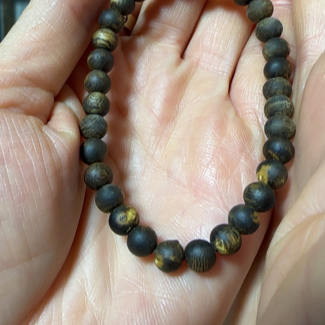 沉香手串绿奇楠沉香圆珠沉水单圈3克+