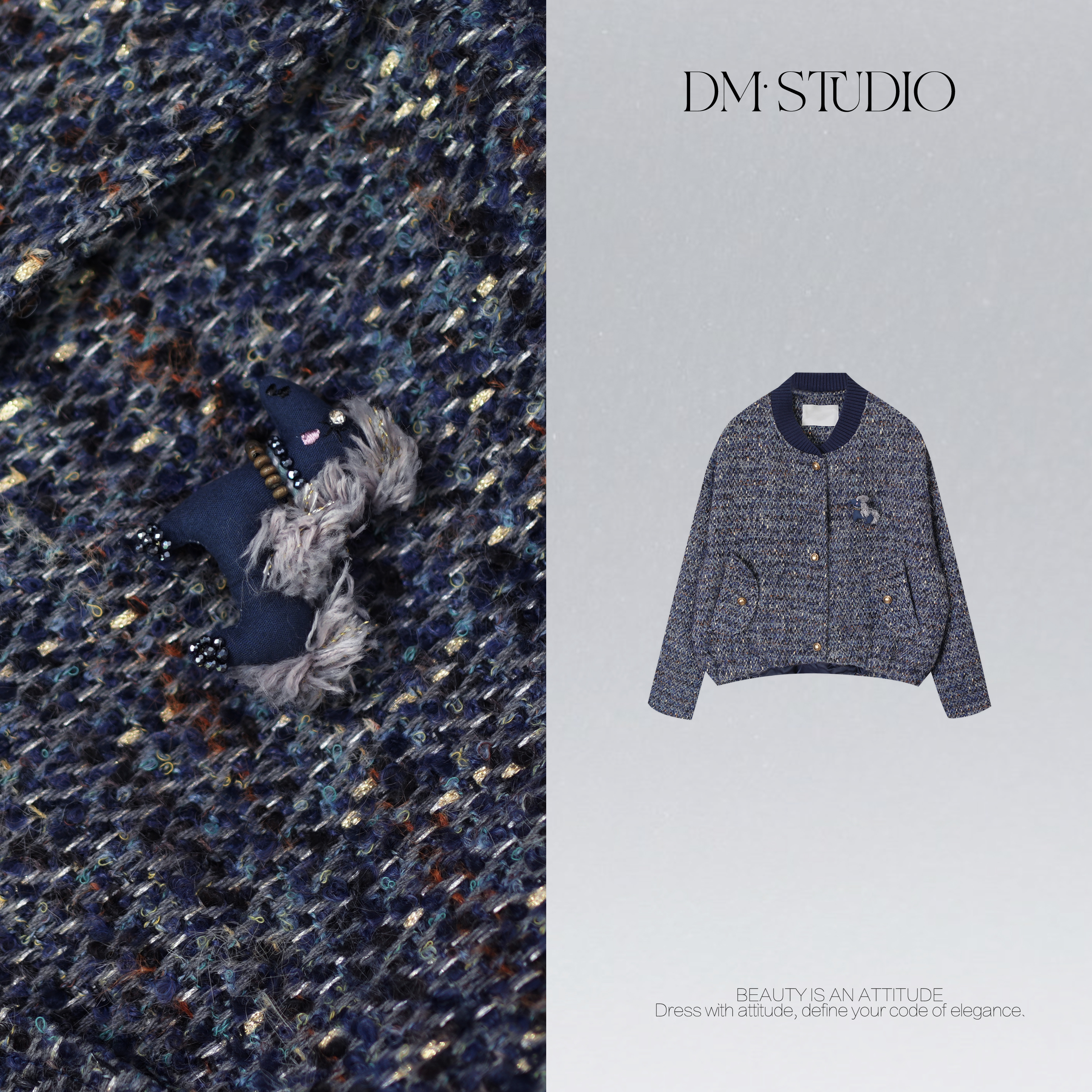 DEDM•STUDIO/气质减龄慵懒翻领羊毛排扣针织外套2510ZZS/AW285063