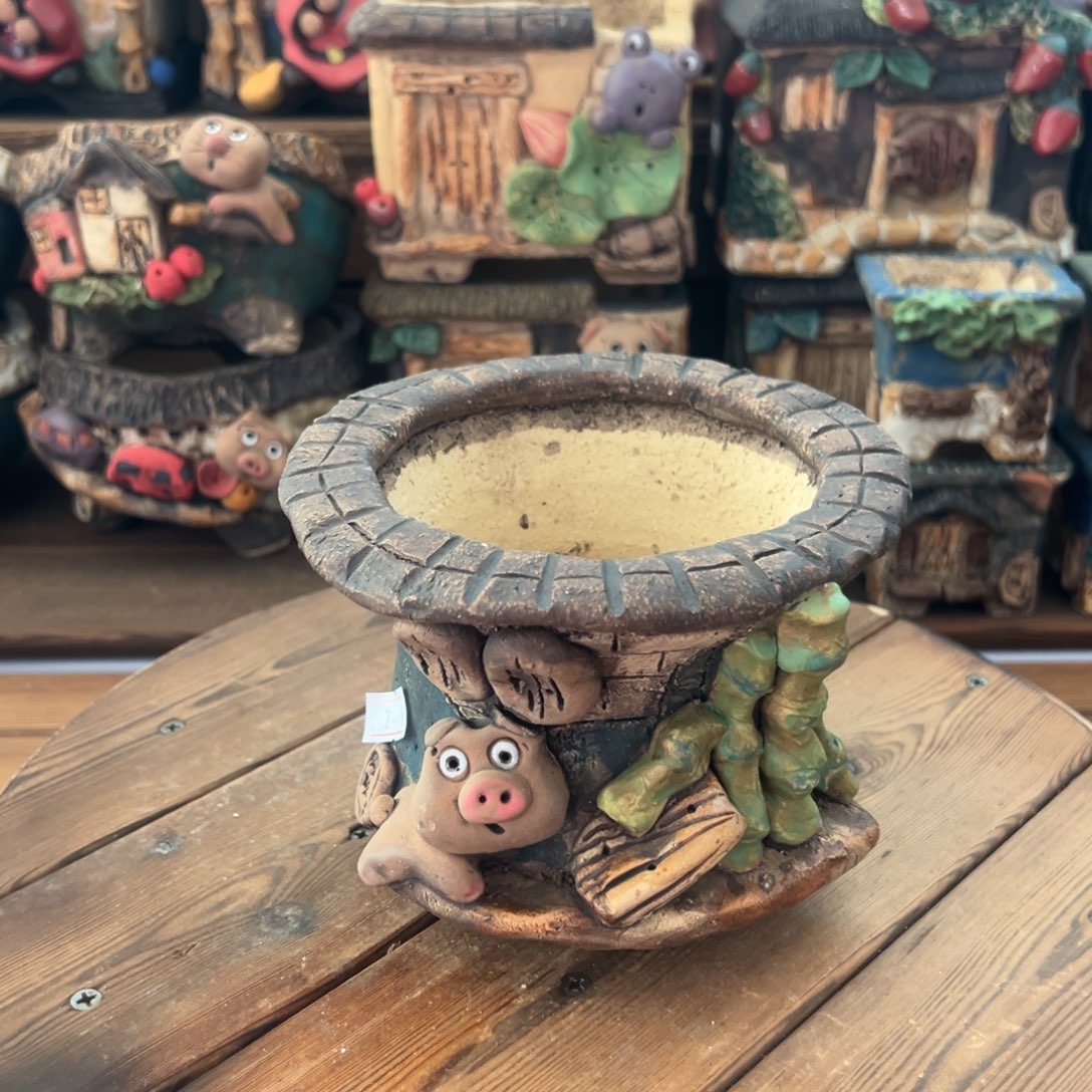 红陶嘻哈多肉花盆