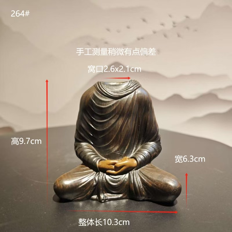 禅意人物半身奇石创意树脂底座摆件家居装饰品