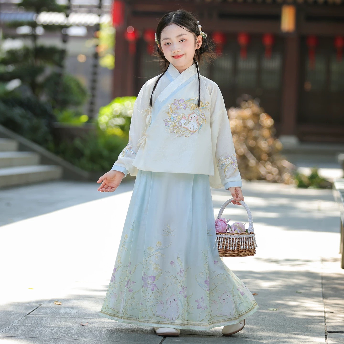 汉服女童2025新款儿童古风古装小女孩超仙公主唐装国风中秋节服装