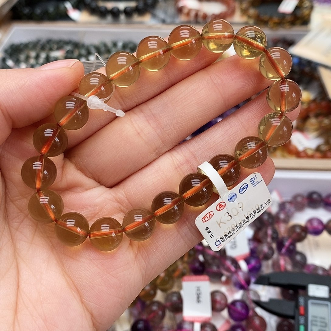 未镶嵌手链水晶K309 黄水晶 10m