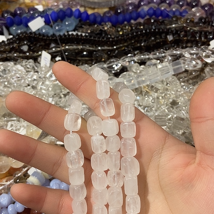 玛瑙/玉髓散珠白水晶方糖