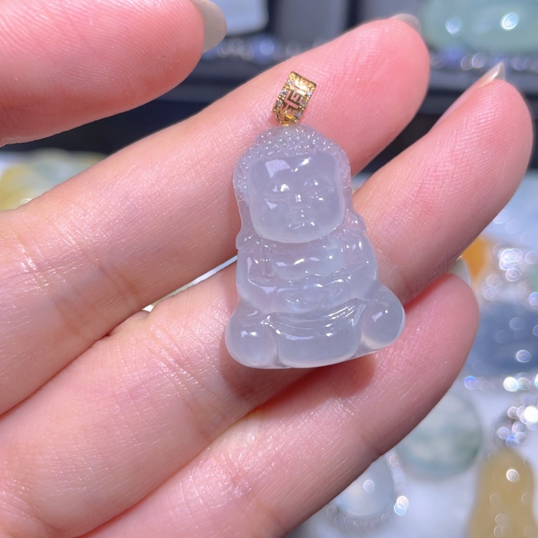 颈饰18K金镶嵌翡翠翡翠