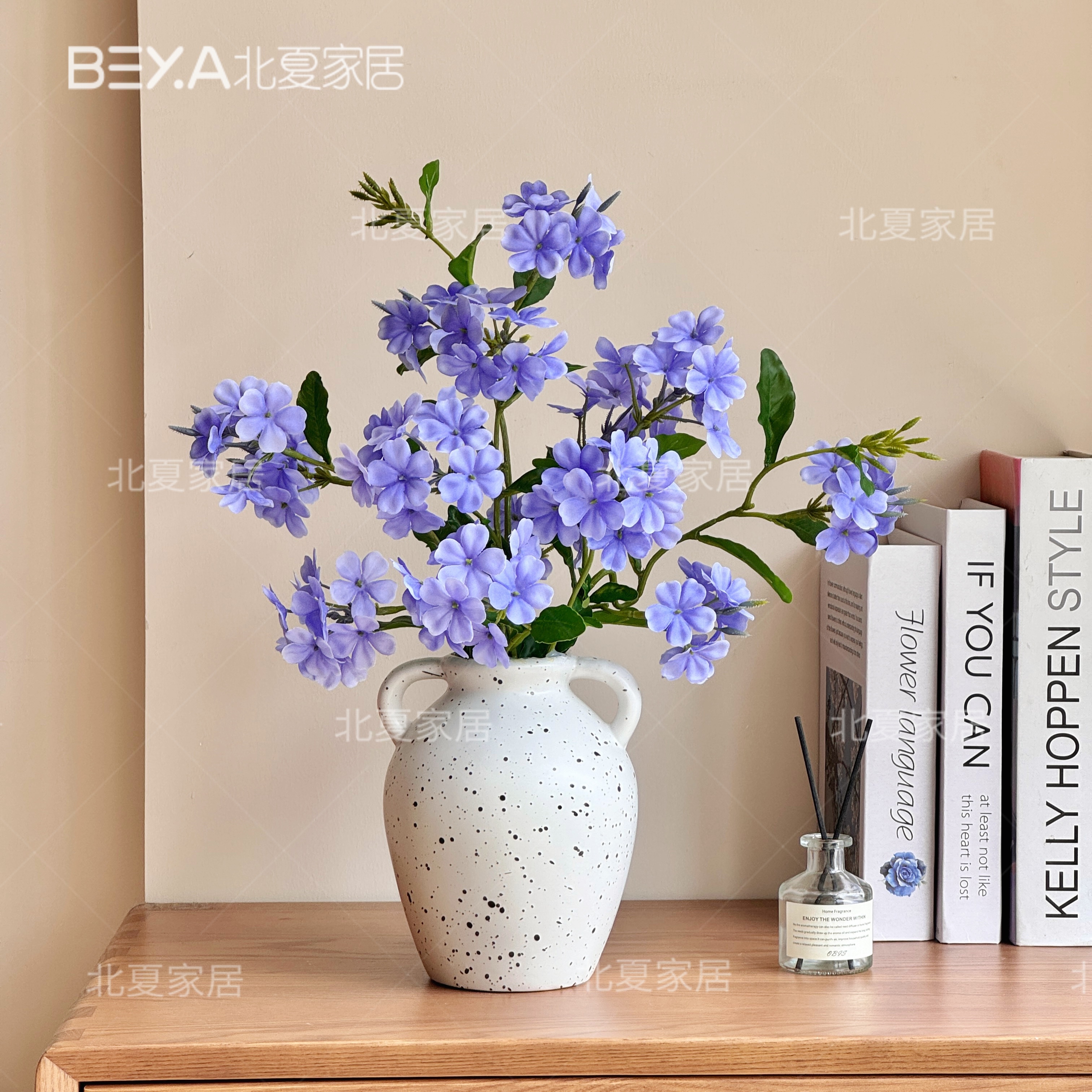 仿真花客厅装饰花香蓝雪花束花艺仿真花卧室客厅餐厅桌面摆件