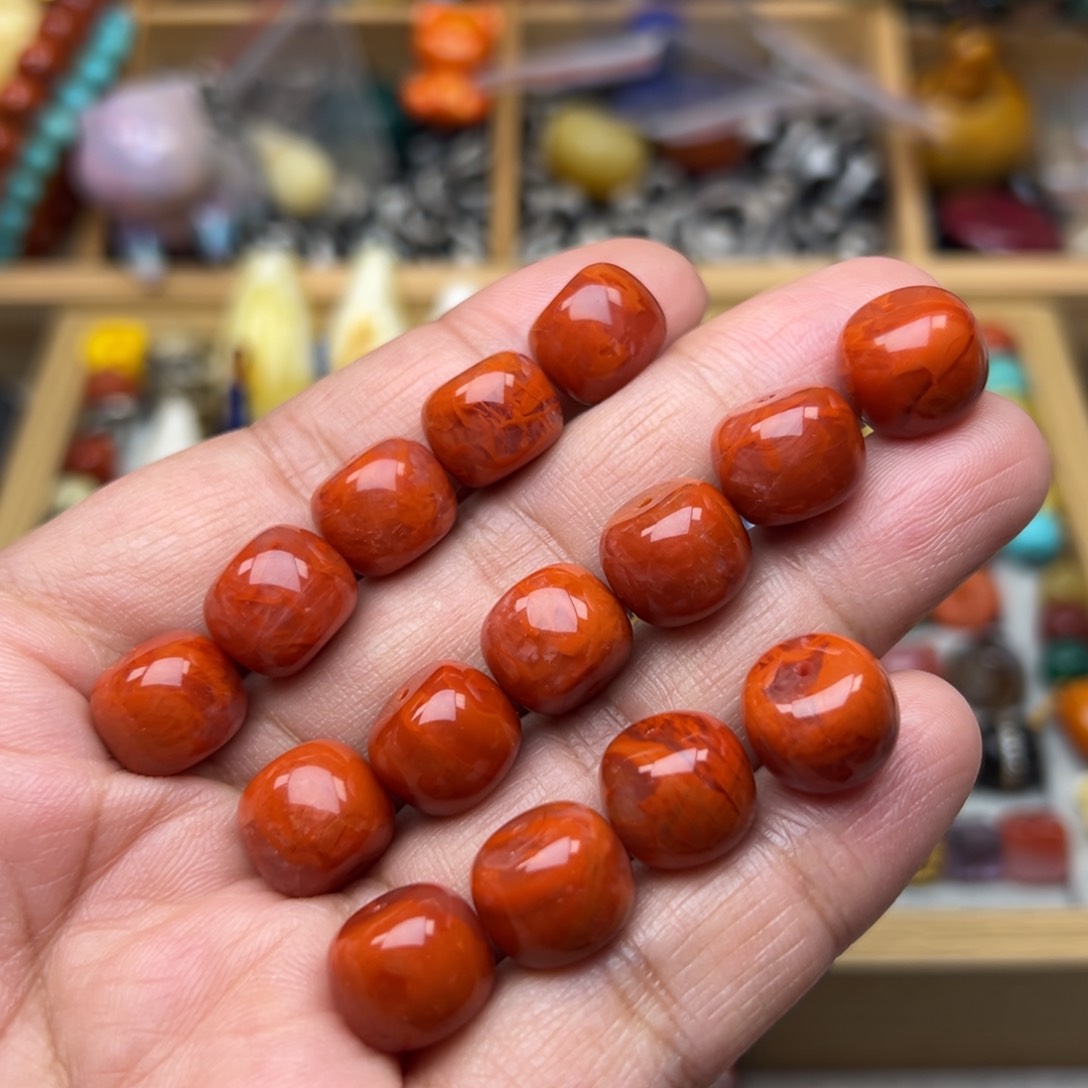 南红玛瑙12mm火焰纹老型未镶嵌多样性发其中一颗