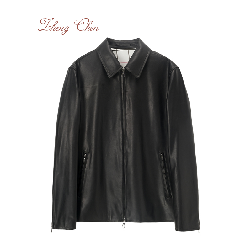 （高端黑标）胎牛皮桑蚕丝内里夹克 G-K95618