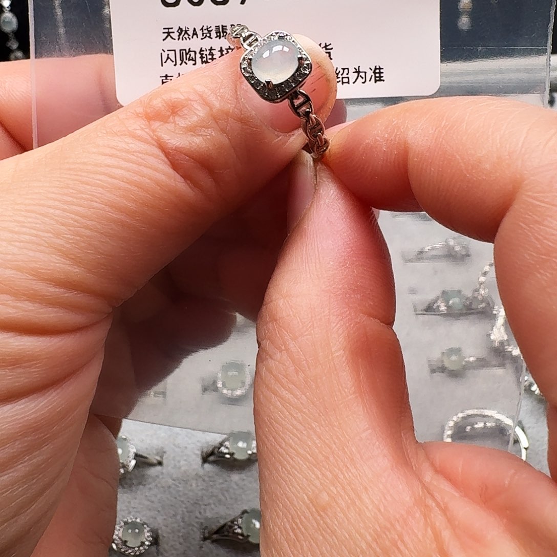 翡翠未镶嵌耳饰天然A货翡翠8089