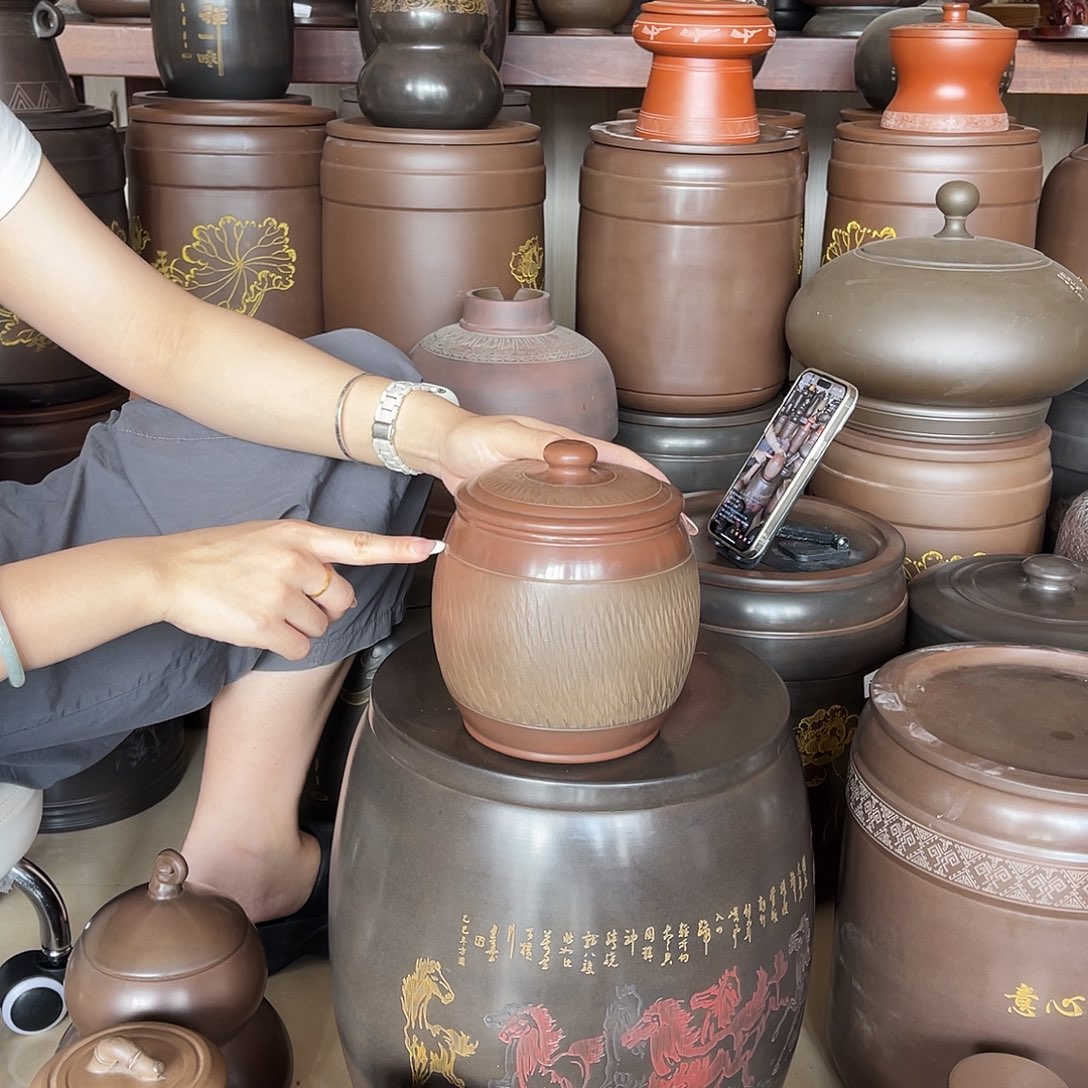 钦州坭兴陶茶叶罐一斤装 一物一拍微瑕