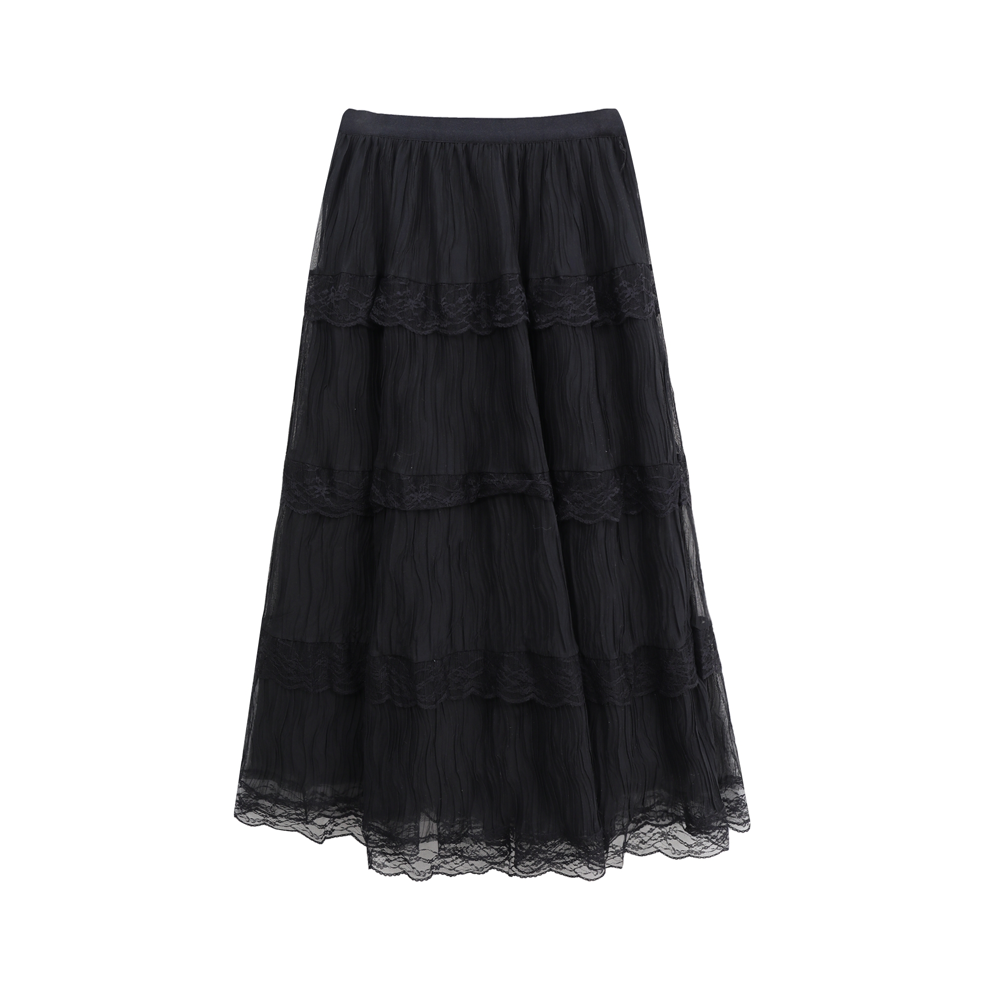 S甜美温柔蕾丝网纱高腰A字蛋糕半身裙C12030