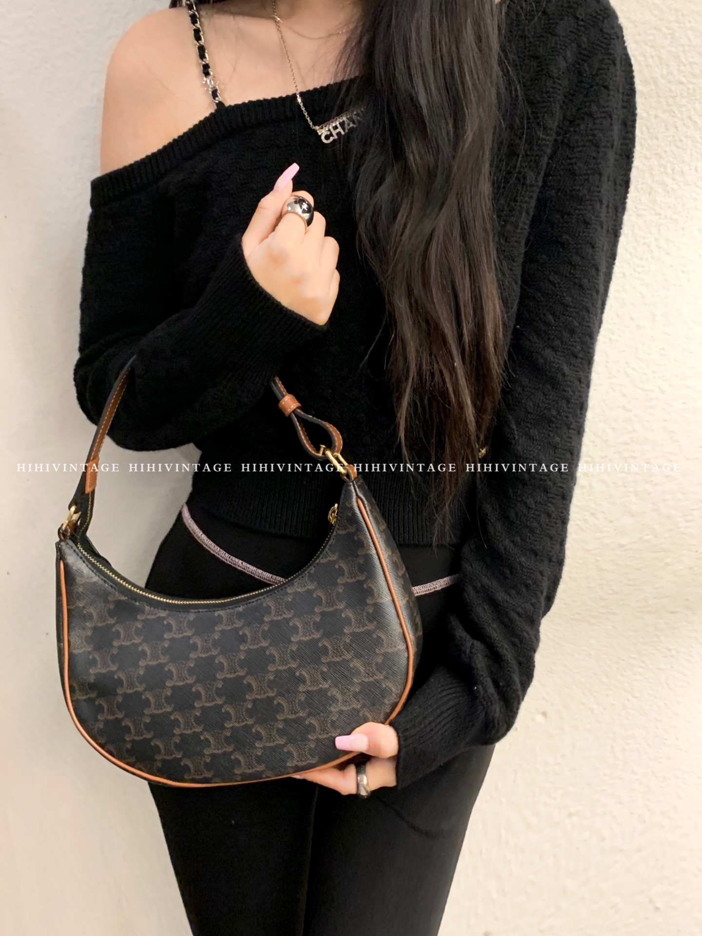 99新 Celine/思琳 HIHI/Celine 老花腋下包 二店/11771975