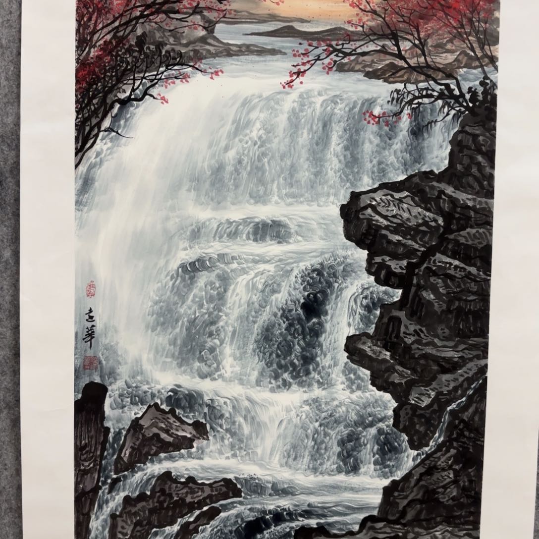 国画陆远华老师画家作品精品花鸟山水国画