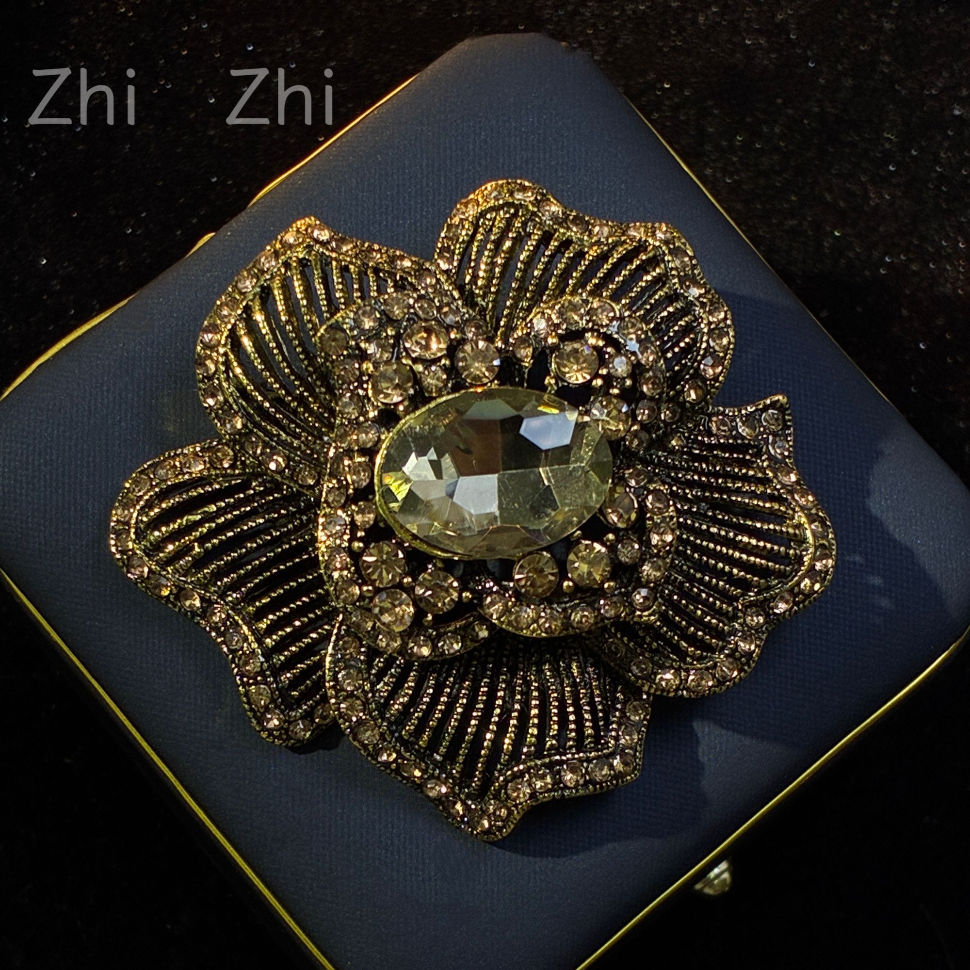 铜合金胸针 中古山茶花 FL005 胸针百搭款