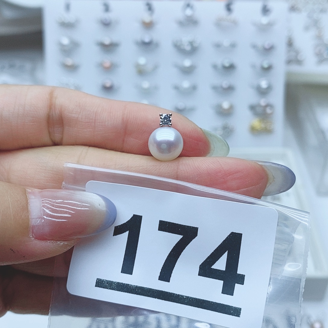 多***H珠宝奇石银S925镶嵌淡水珍珠174