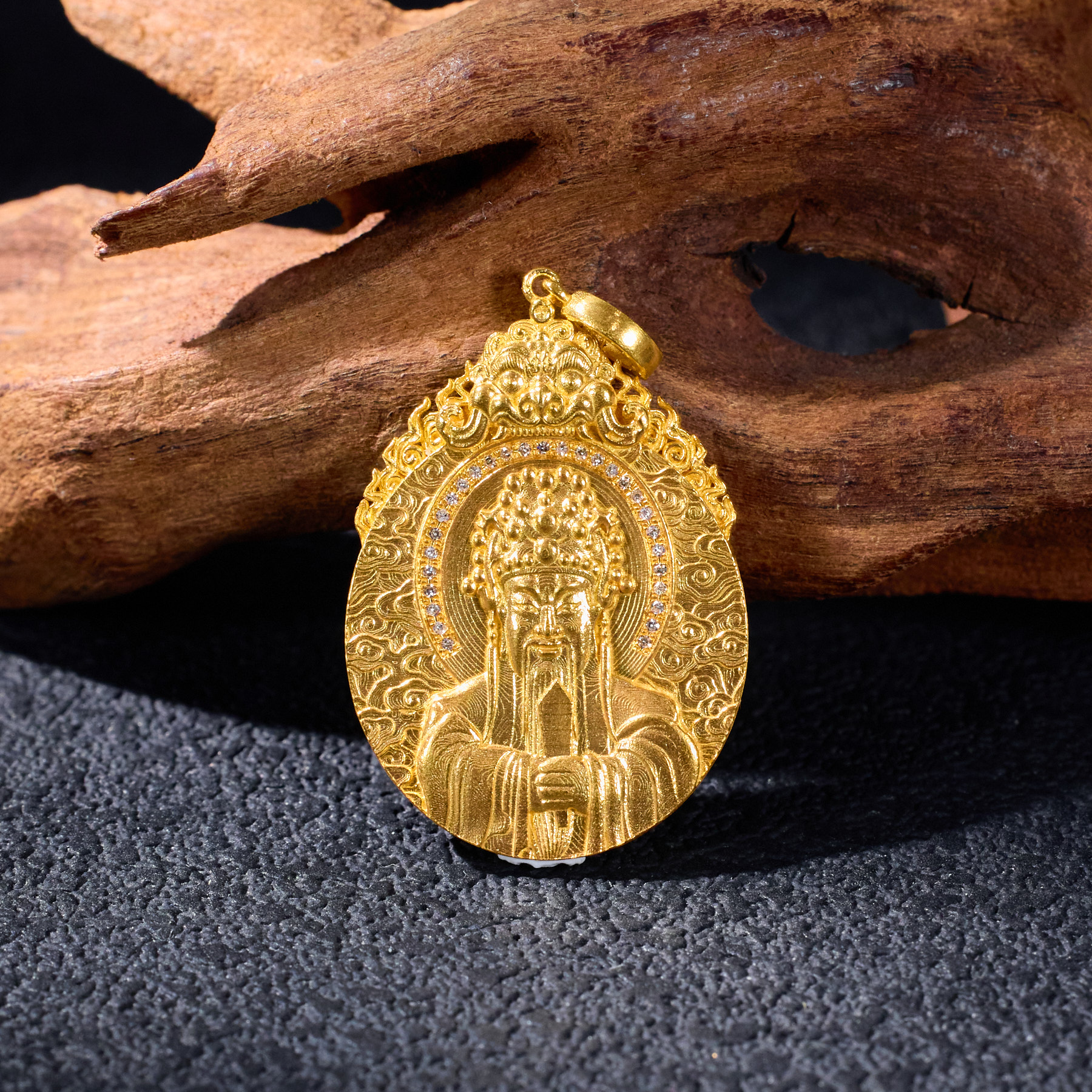 【歪歪】（素金）五爷吊坠*18K金镶嵌（多样性发一）XB-H9237