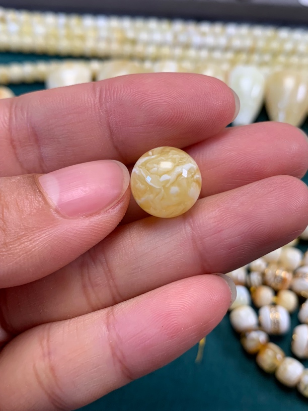 天然原矿蜜蜡虎皮妖花圆珠12.5mm
