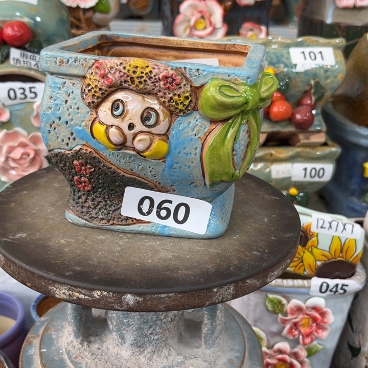 紫砂花盆粗陶材质多肉花盆发货两个