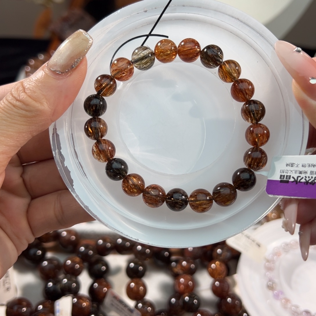 小***体未镶嵌手链水晶黑金超七9