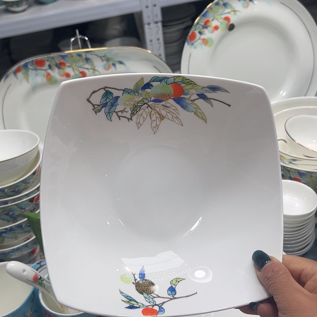 瓷片荔枝七寸方盘两个