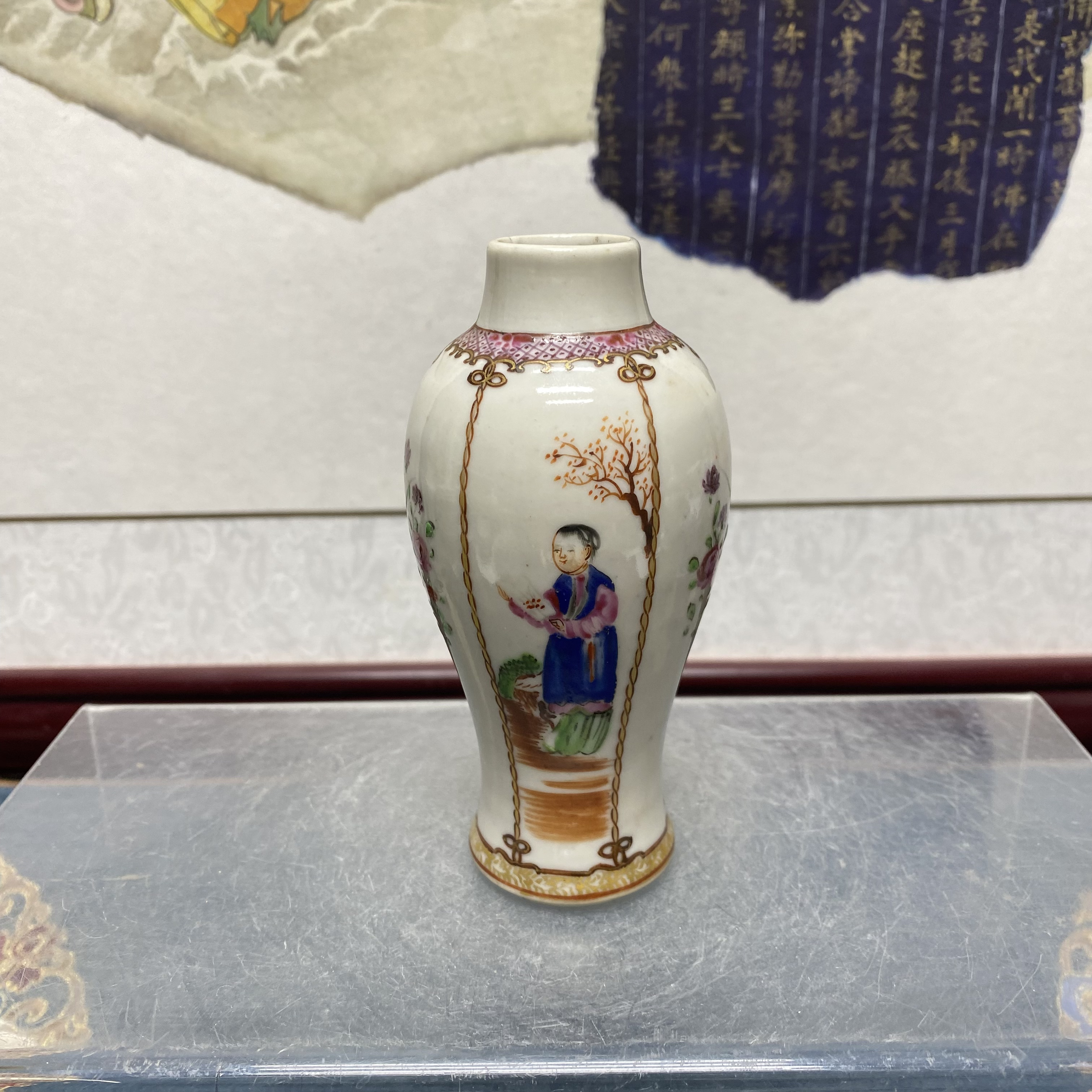 清乾隆满大人广彩梅瓶51/古玩收藏/KC20250210001