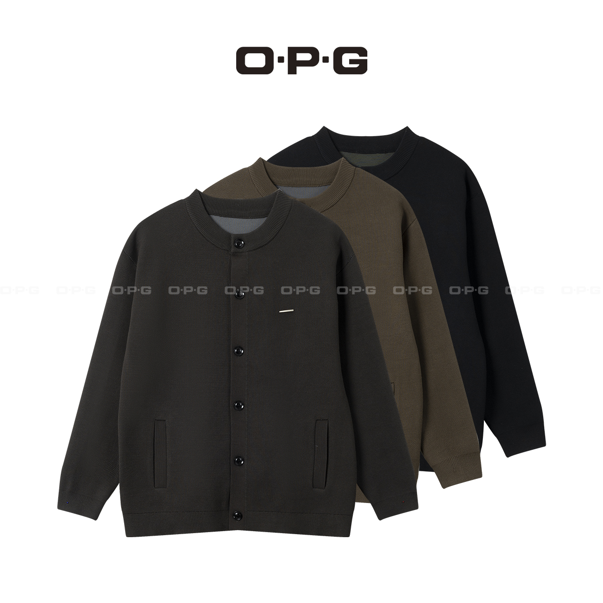 O.P.G【经典纯色开衫款针织衫】秋季新款百搭休闲针织上衣9318