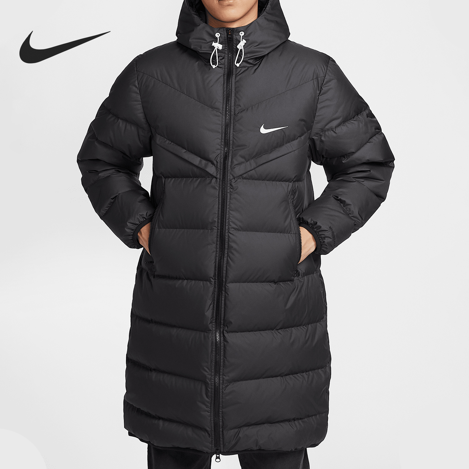 Nike/耐克正品24冬季新款男士保暖中长款羽绒服HQ4185-010