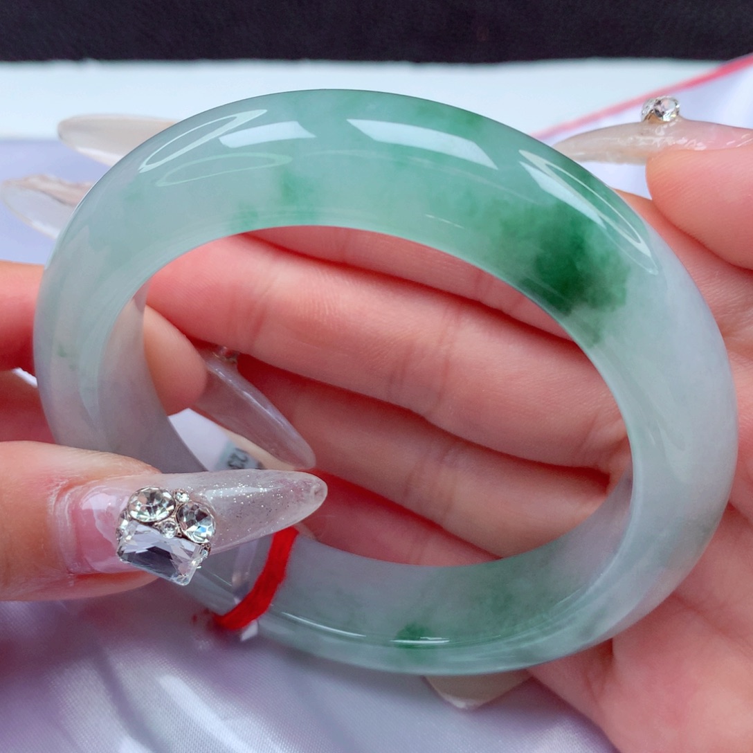 翡翠手镯未镶嵌天然缅甸翡翠A货手镯 48号