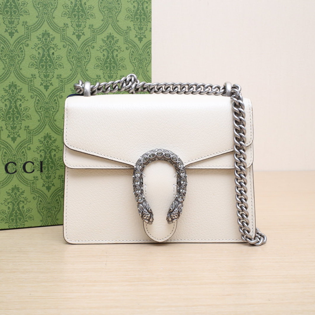 99新 GUCCI/古驰 小花Jerry活动酒神包 MINI 全皮钻扣 银扣