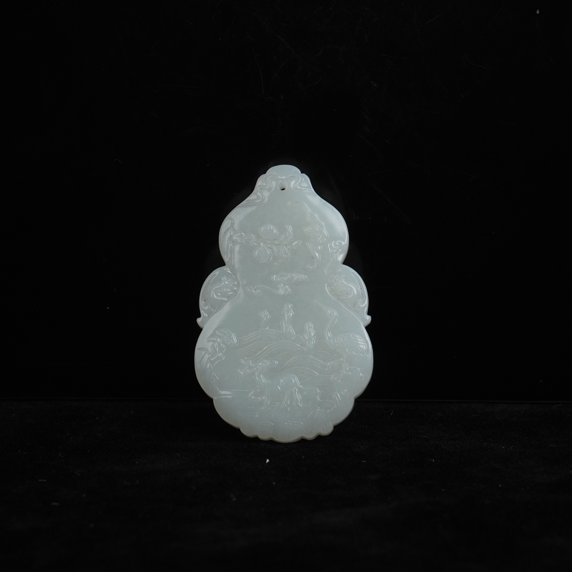 【清】白玉葫芦牌（长6.2cm宽3.9cm重35g）