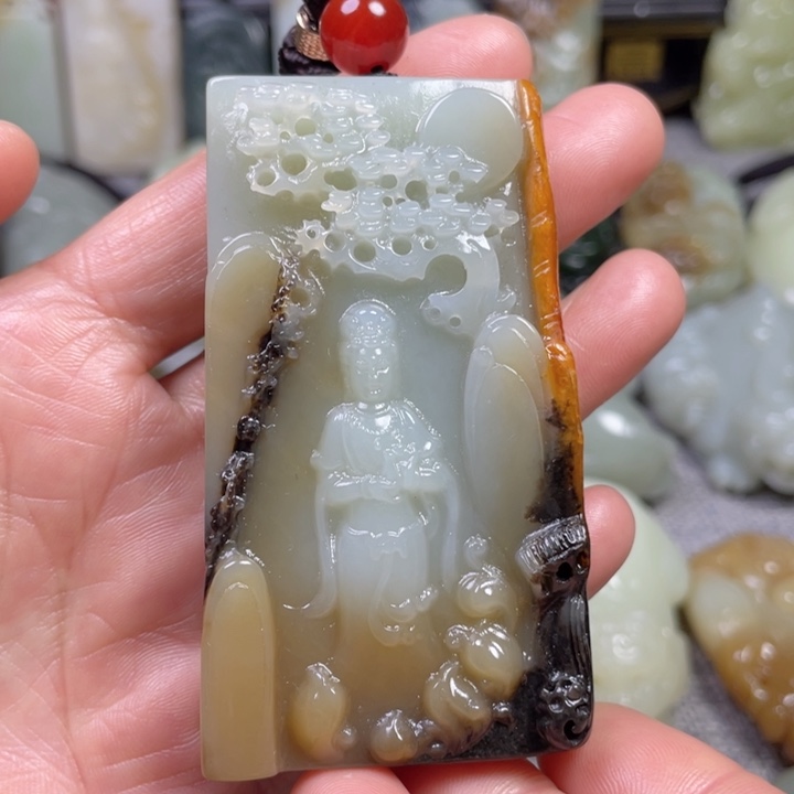 和田玉未镶嵌挂件